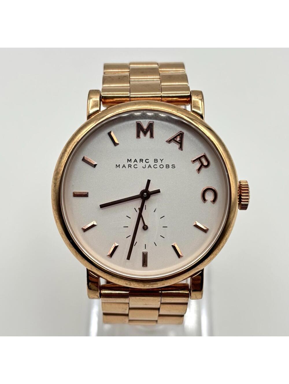Marc By Marc Jacobs Baker Ladies Rose Gold-Tone Watch 36mm Silver Dial RUNNING